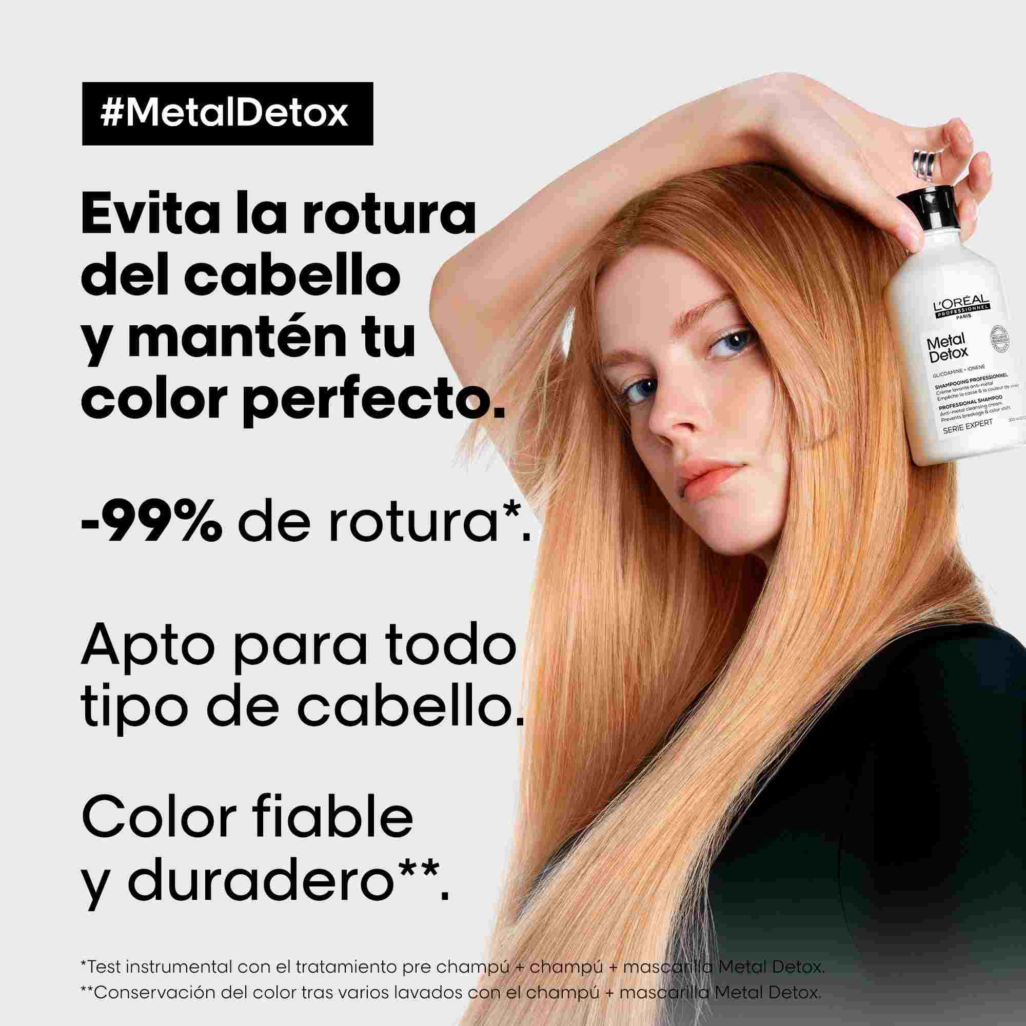 L'Oréal Professionnel Metal Detox Champú – Champú Anti-Metales para Cabello Coloreado y Dañado 300 ml