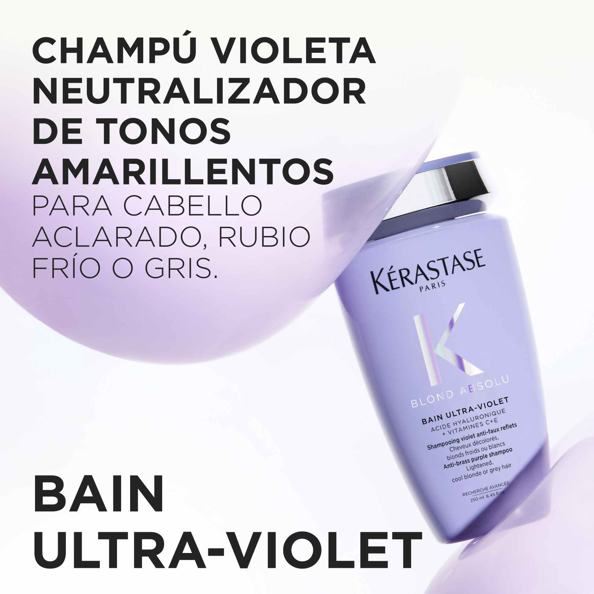 Kérastase Blond Absolu Bain Ultra-Violet – Champú Matizador Anti Amarillos
