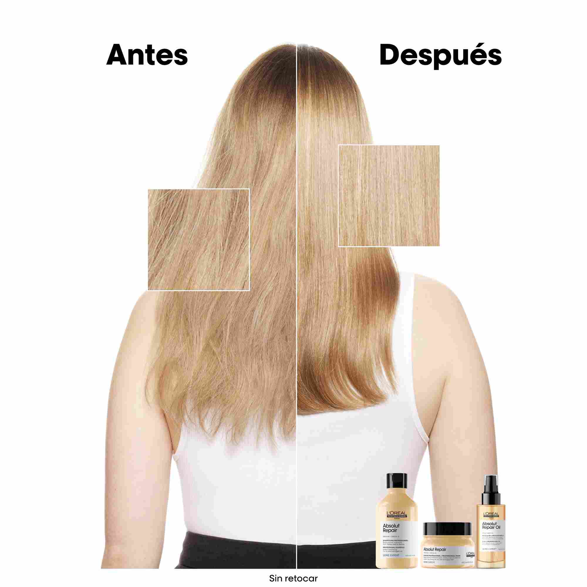 L'Oréal Professionnel Absolut Repair Golden Mask – Mascarilla Reparadora Ligera para Cabello Seco y Dañado