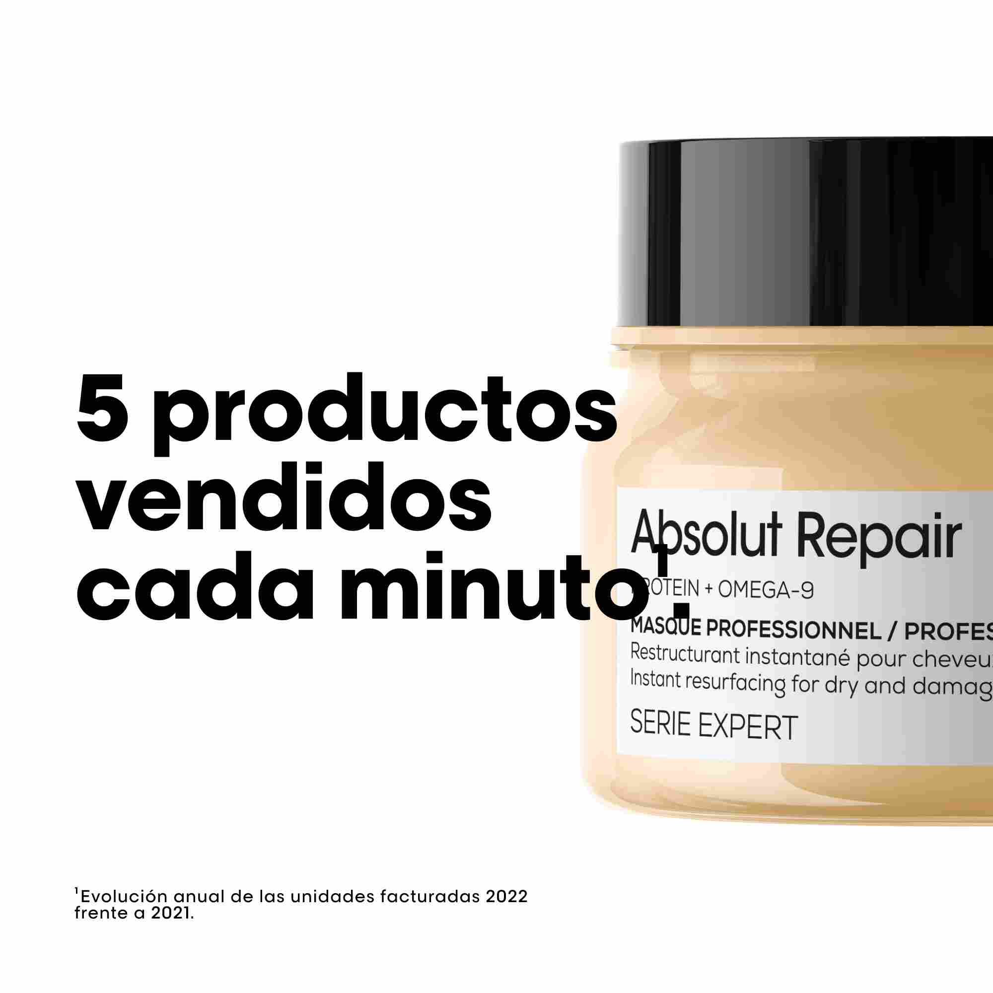 L'Oréal Professionnel Absolut Repair Golden Mask – Mascarilla Reparadora Ligera para Cabello Seco y Dañado