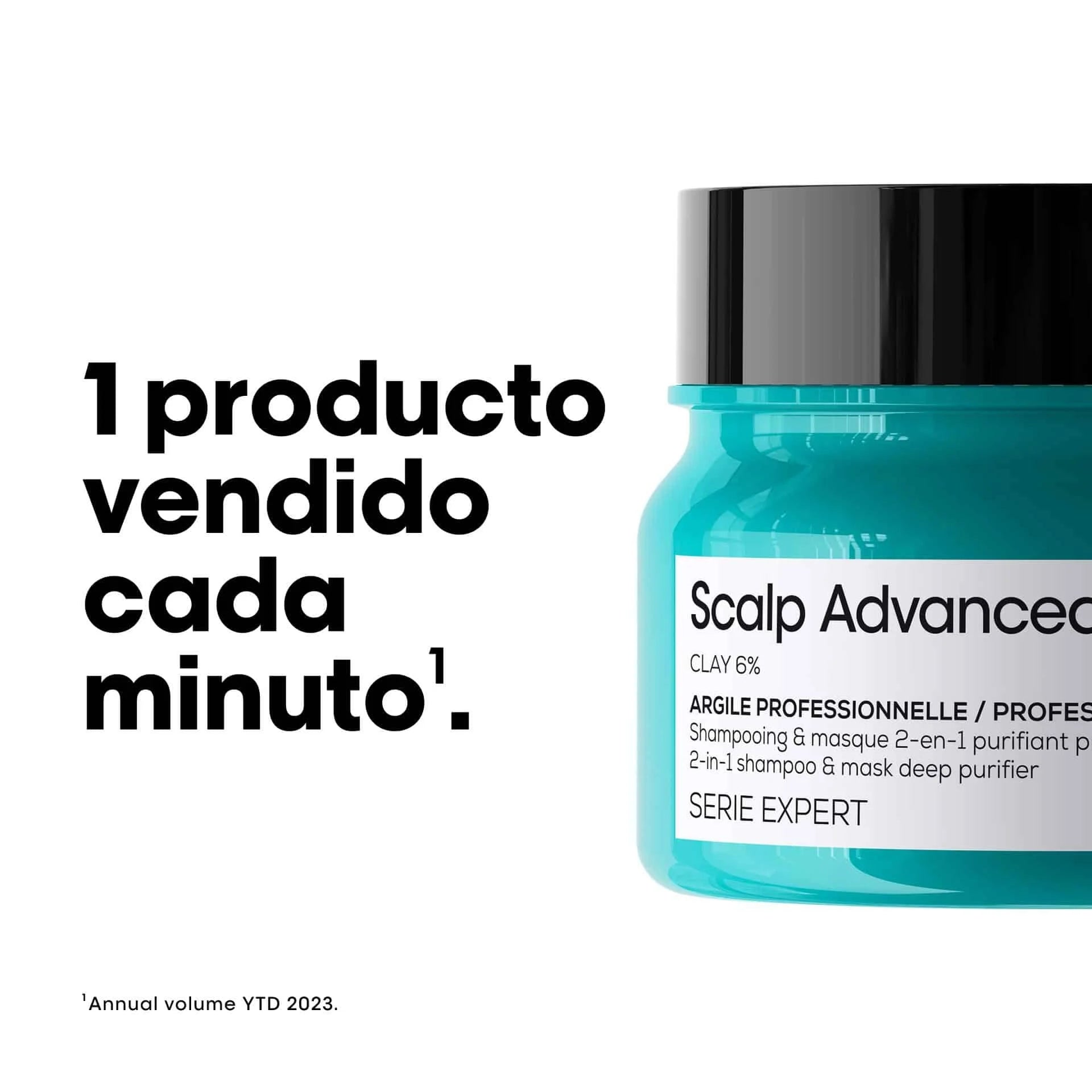 L'Oréal Professionnel Scalp Advanced Anti-Oiliness – Arcilla Purificante 2 en 1 para Cuero Cabelludo Graso