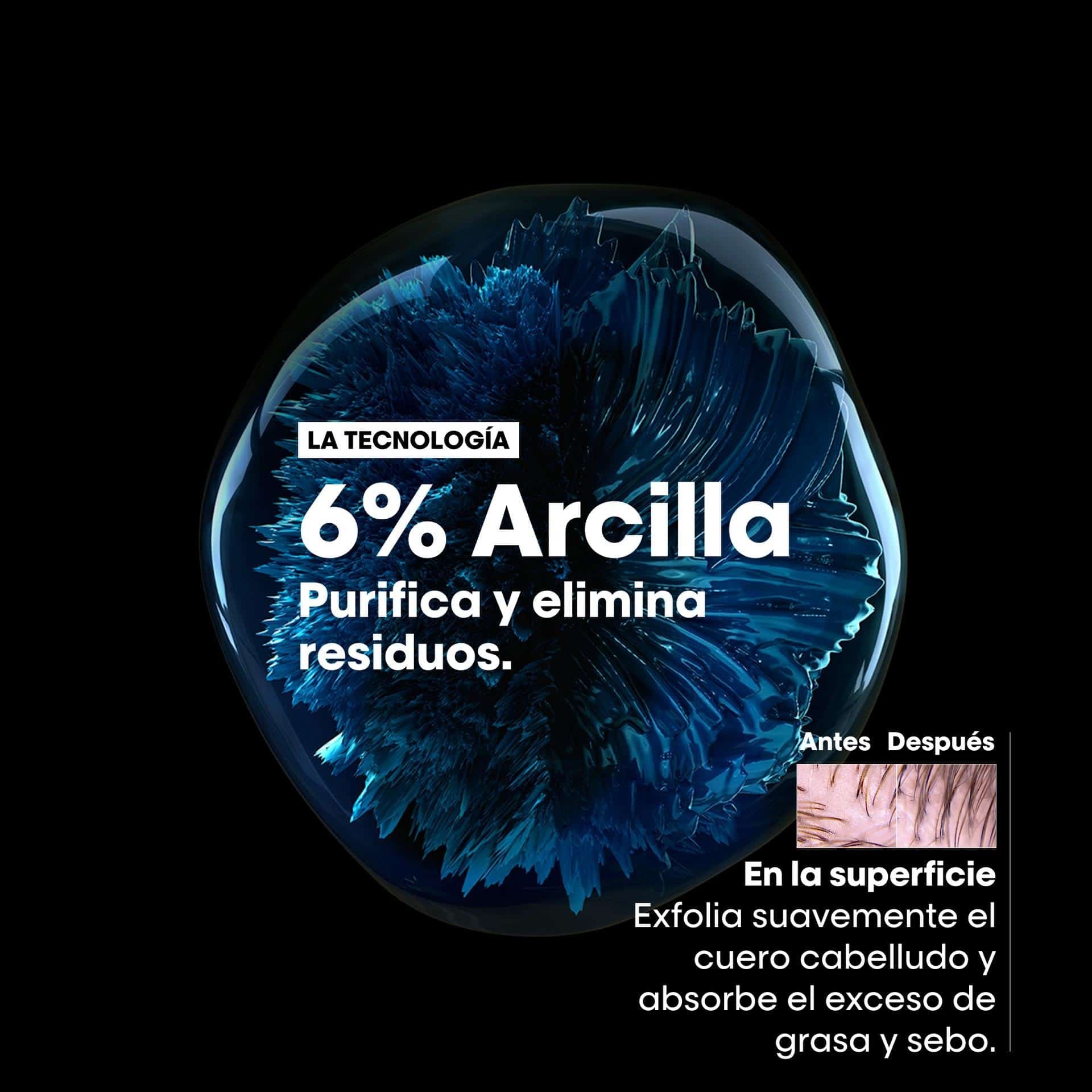 L'Oréal Professionnel Scalp Advanced Anti-Oiliness – Arcilla Purificante 2 en 1 para Cuero Cabelludo Graso