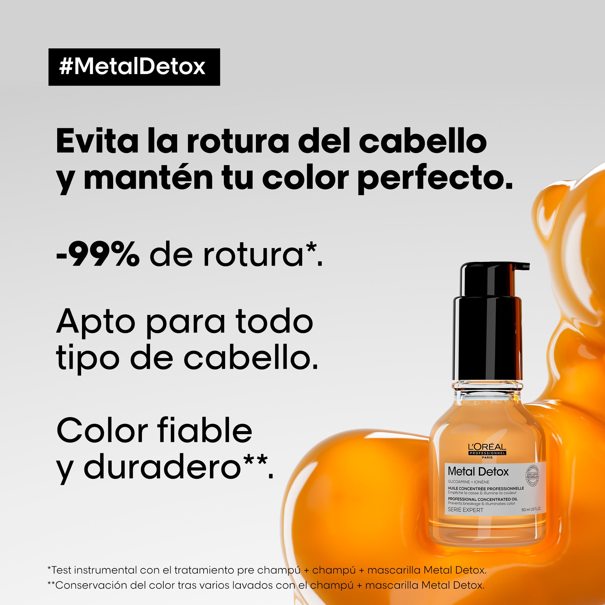 L'Oréal Professionnel Metal Detox Aceite Concentrado – Aceite Protector Antirrotura y Potenciador del Brillo