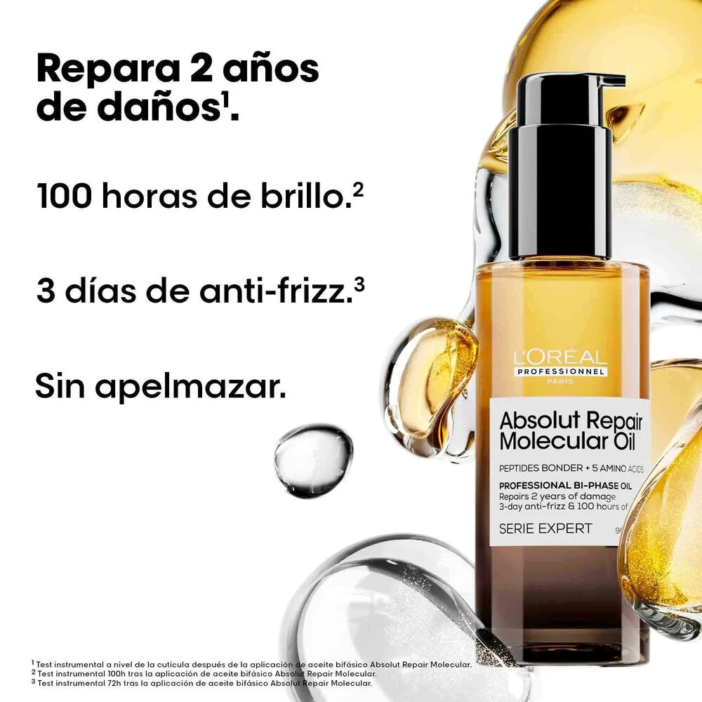 L'Oréal Professionnel Absolut Repair Molecular Oil – Aceite Bifásico Reparador y Antiencrespamiento