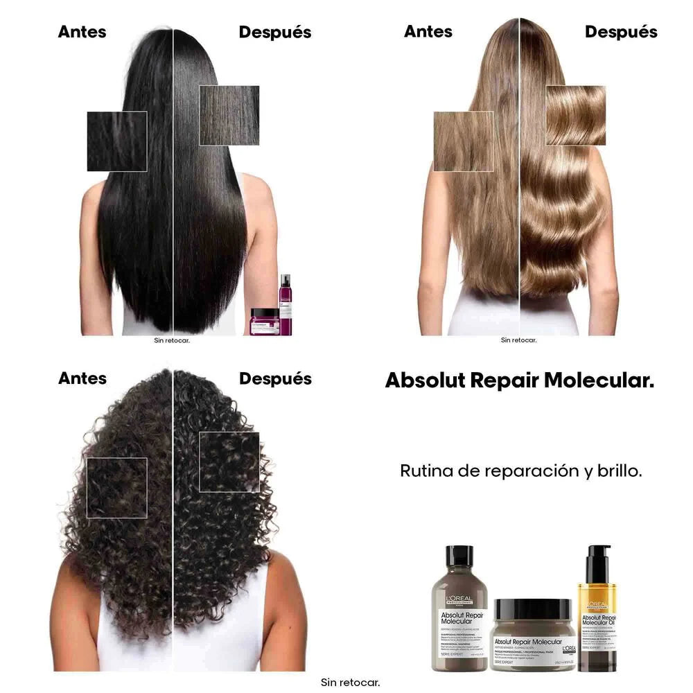 L'Oréal Professionnel Absolut Repair Molecular Oil – Aceite Bifásico Reparador y Antiencrespamiento