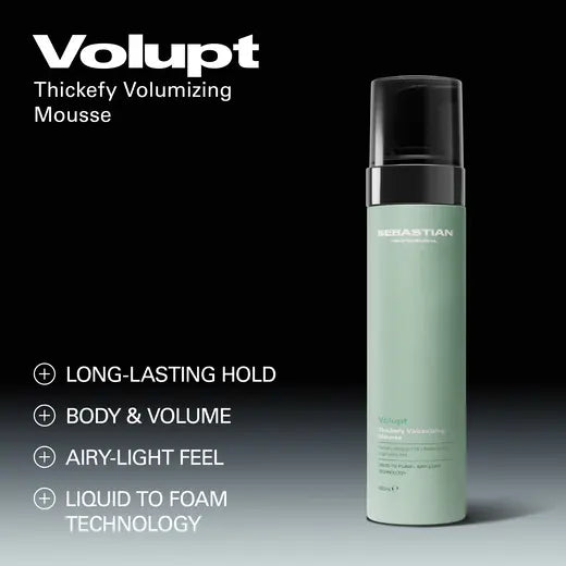 Sebastian Professional Volupt Thickefy Volumizing Mousse – Espuma Voluminizadora para Dar Cuerpo y Fijación Ligera