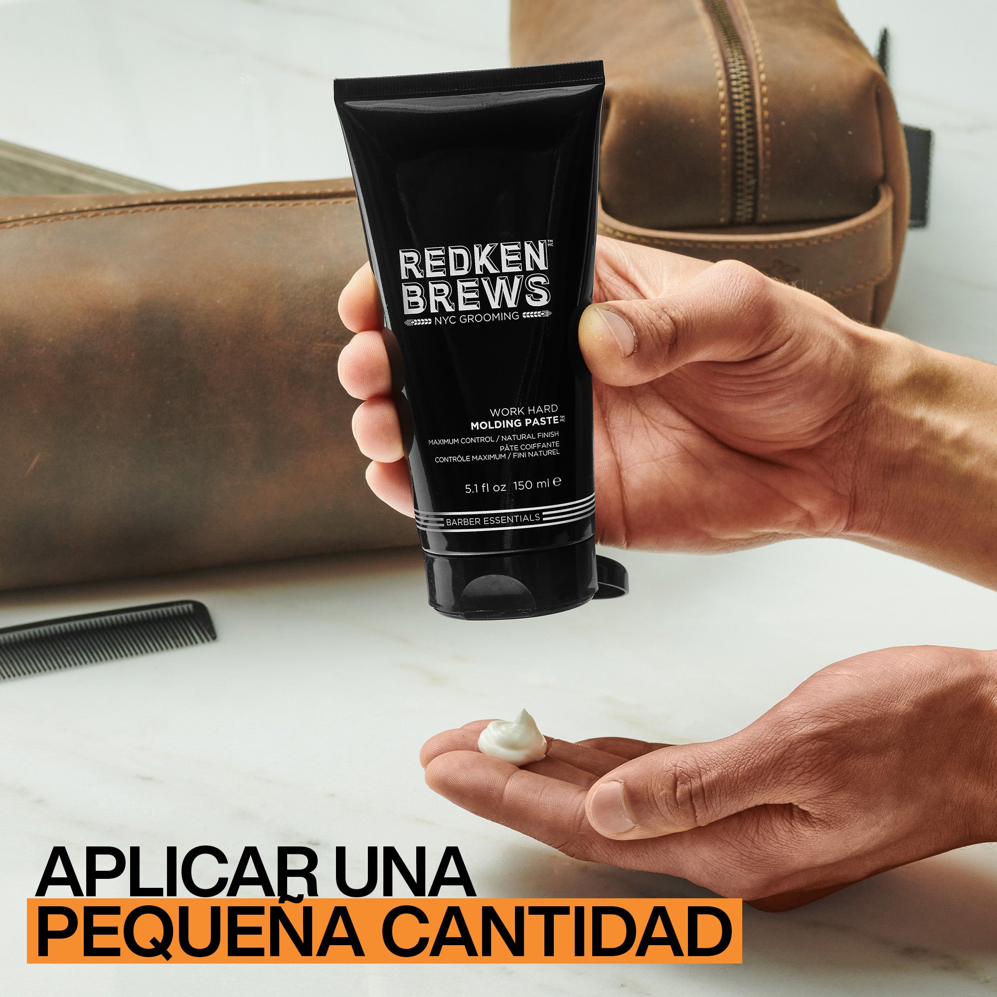 Redken Brews Work Hard Molding Paste – Pasta Moldeadora de Fijación Fuerte y Acabado Natural
