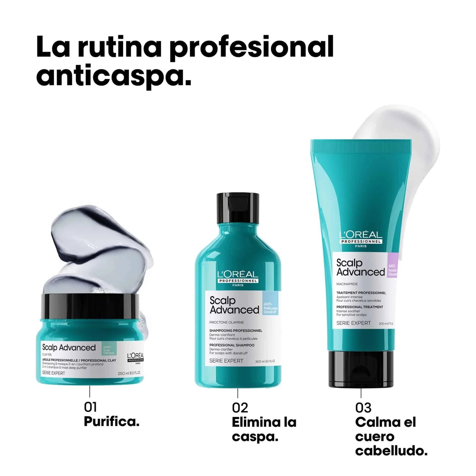 L'Oréal Professionnel Scalp Advanced Anti-Dandruff – Champú Anticaspa para Cuero Cabelludo con Caspa