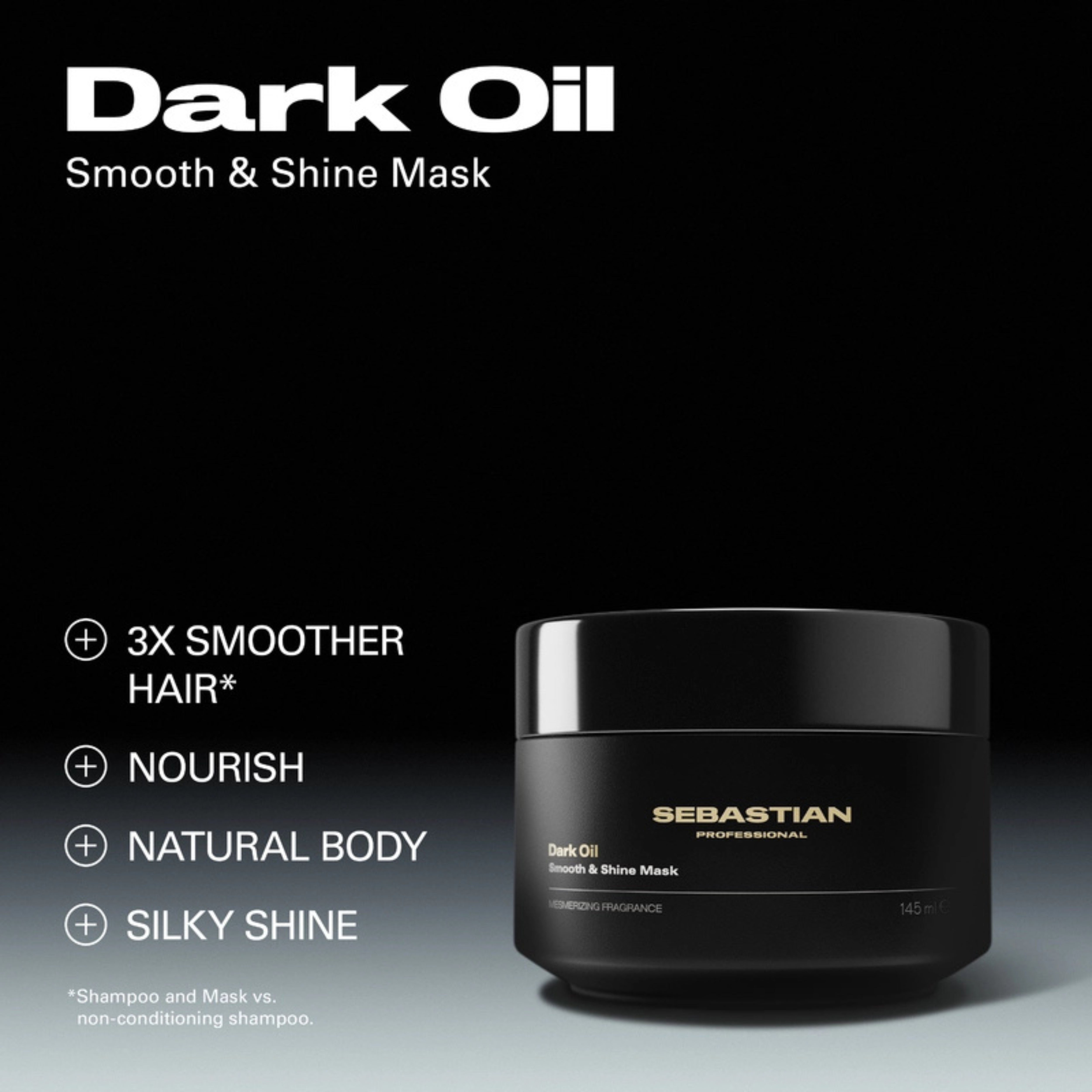 Sebastian Professional Dark Oil Smooth & Shine Mask – Mascarilla Suavizante y de Brillo para el Cabello