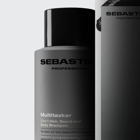 Sebastian Professional Multitasker 3-in-1 Hair, Beard and Body Shampoo – Champú 3 en 1 para Cabello, Barba y Cuerpo con Aroma a Bergamota y Pimienta Rosa
