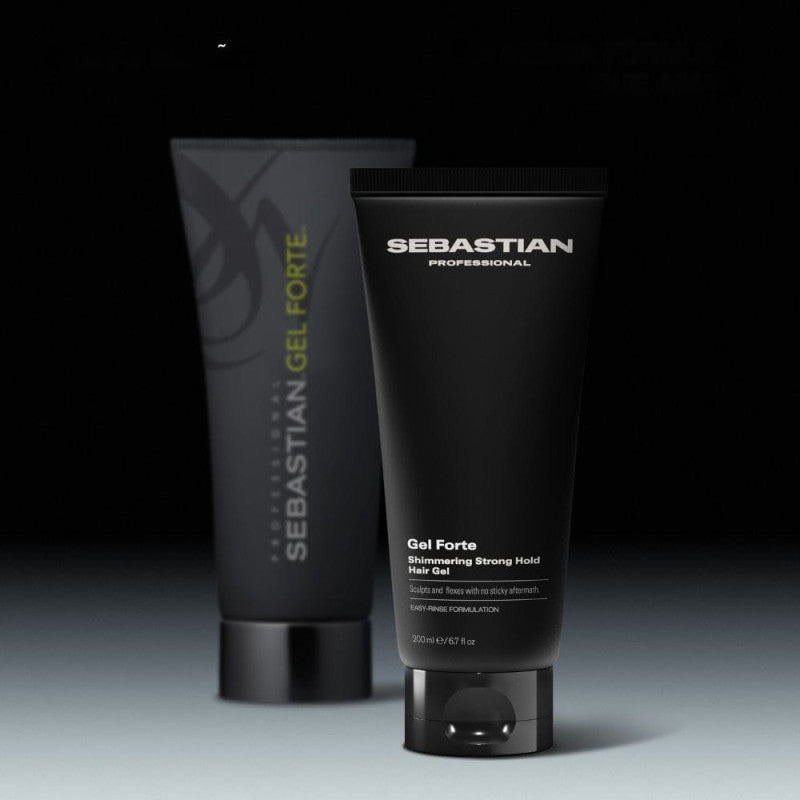 Sebastian Professional Gel Forte – Gel de Peinado de Fijación Fuerte con Brillo y Acabado Flexible