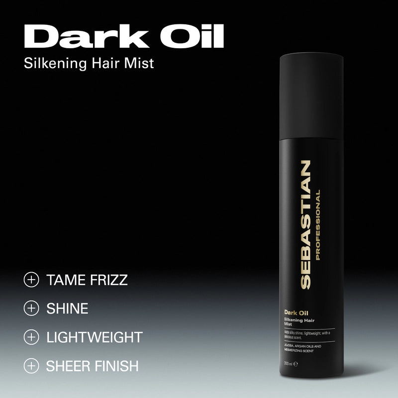 Sebastian Professional Dark Oil Silkening Hair Mist – Spray Capilar de Brillo y Suavidad con Aceites de Jojoba y Argán